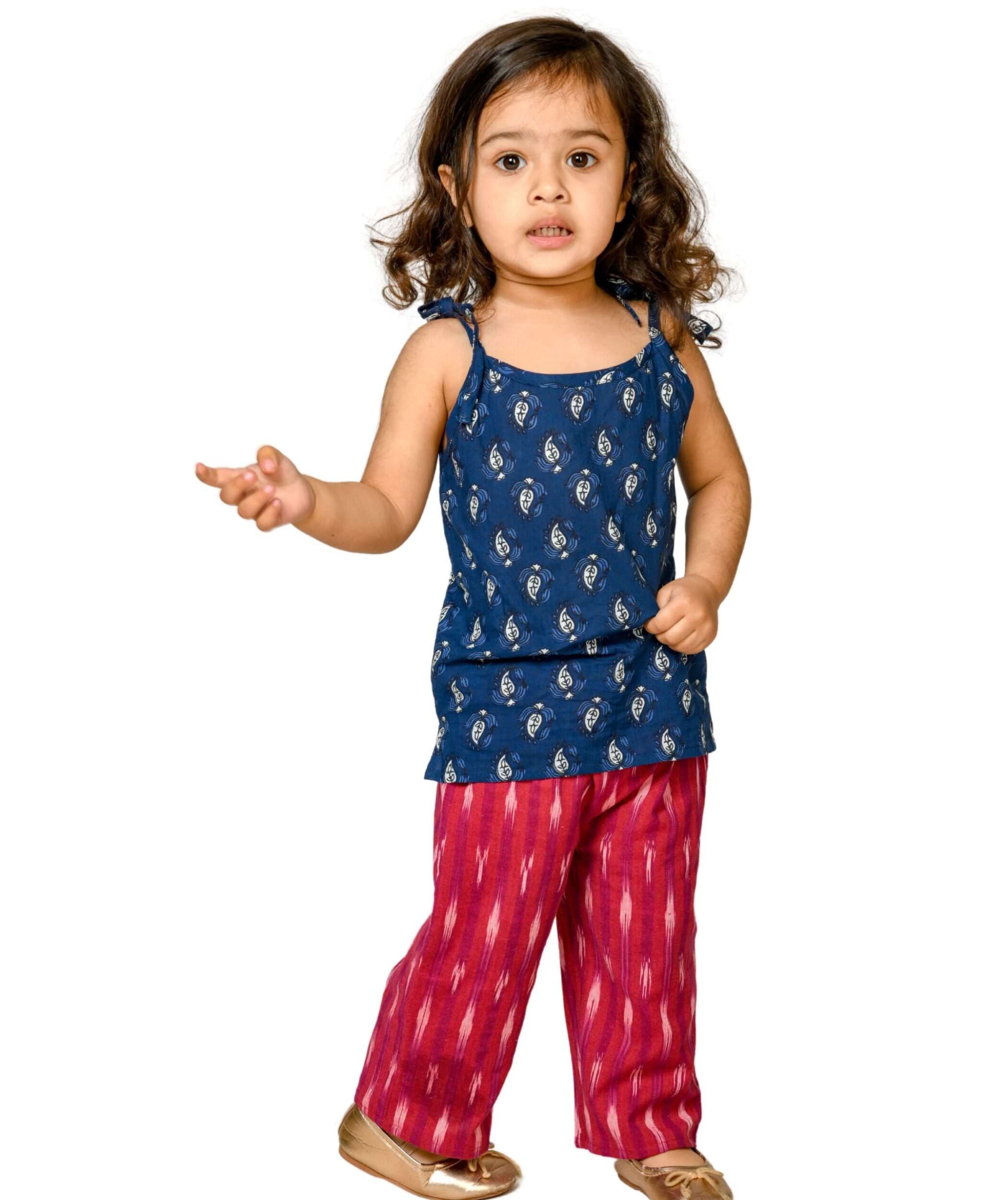 Baby Girls Cotton Top With Pant – Blue & Pink Clothing Set