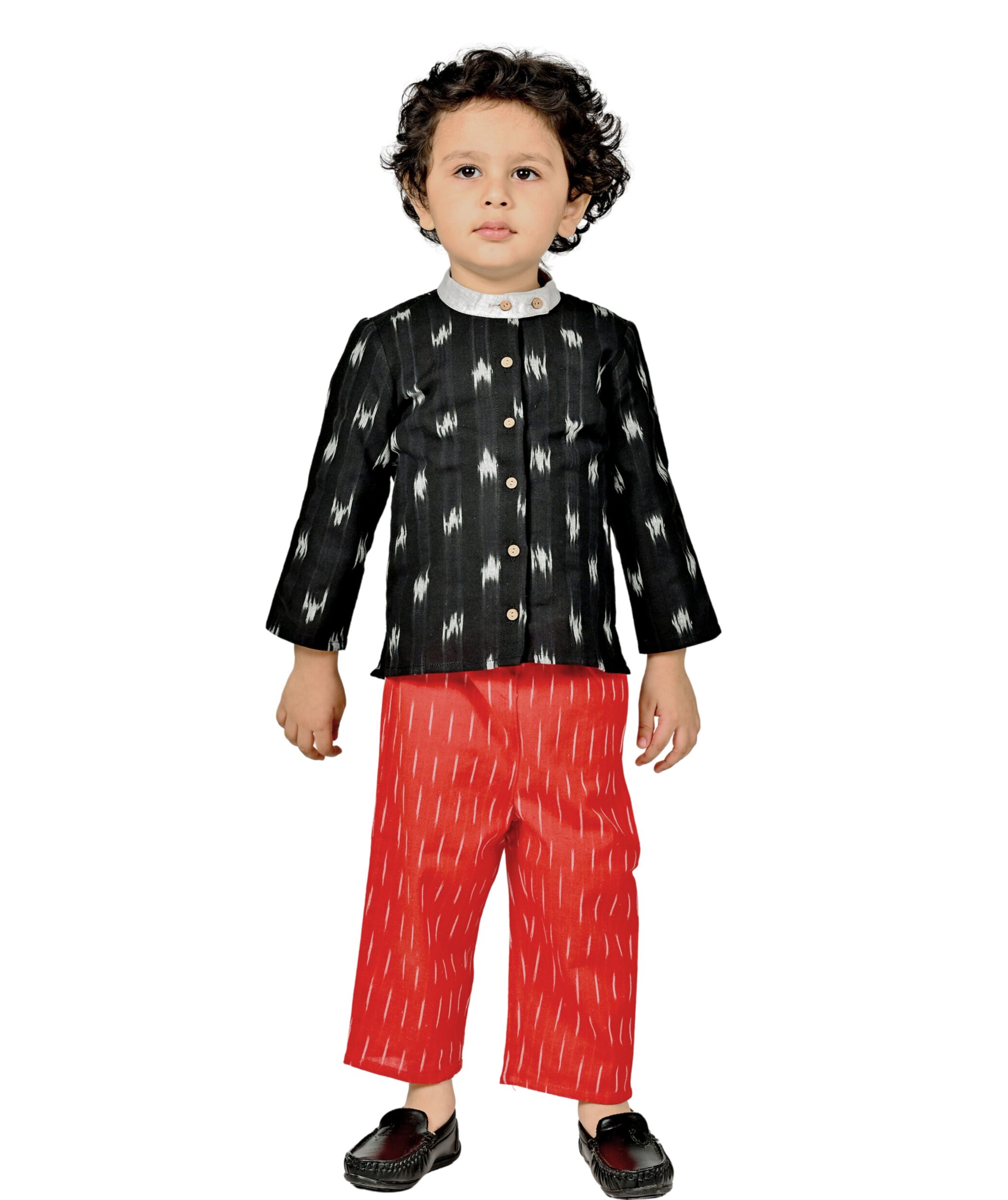 Baby Boys Dress Cotton Clothes Shirt Pant Set 1 To 4 Years Black Red Kids Full Sleeve Festival Ethnic Wear Children Birthday Party Outfit Tiny Bunnies 1 2 3 4