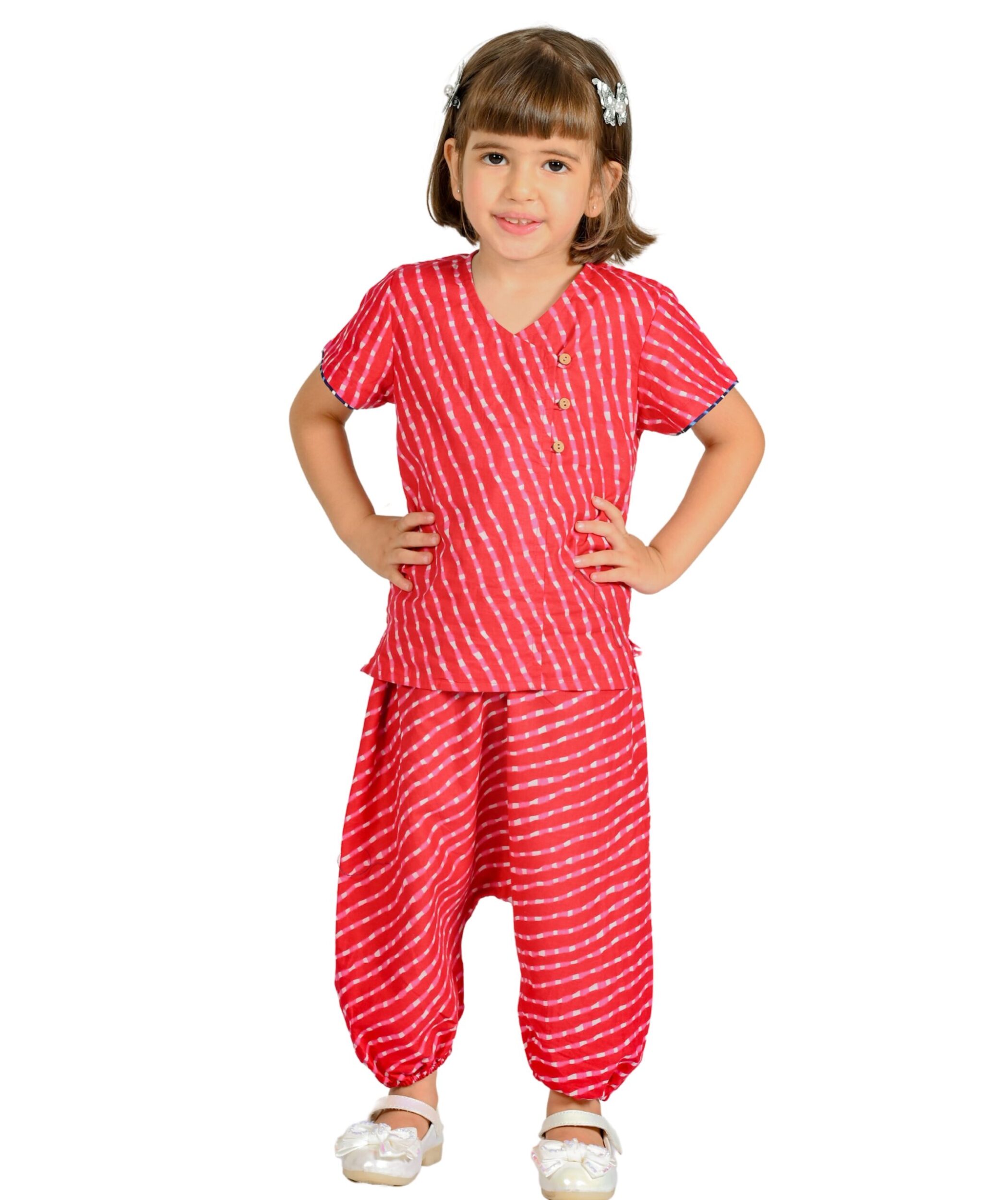 Baby Girls Cotton Top With Pant Pink Clothing Set