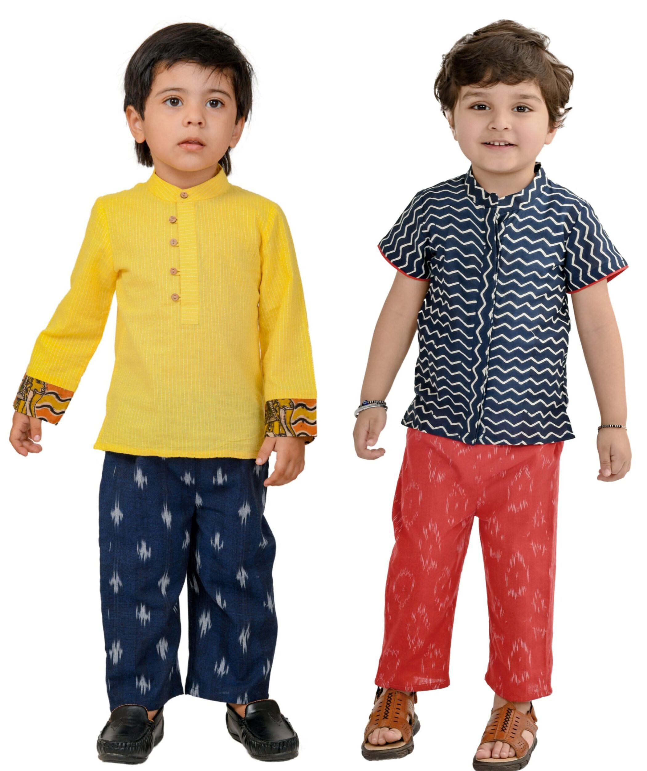 Baby Dresses Boy Festival Party Clothes – Yellow:Blue & Blue:Red