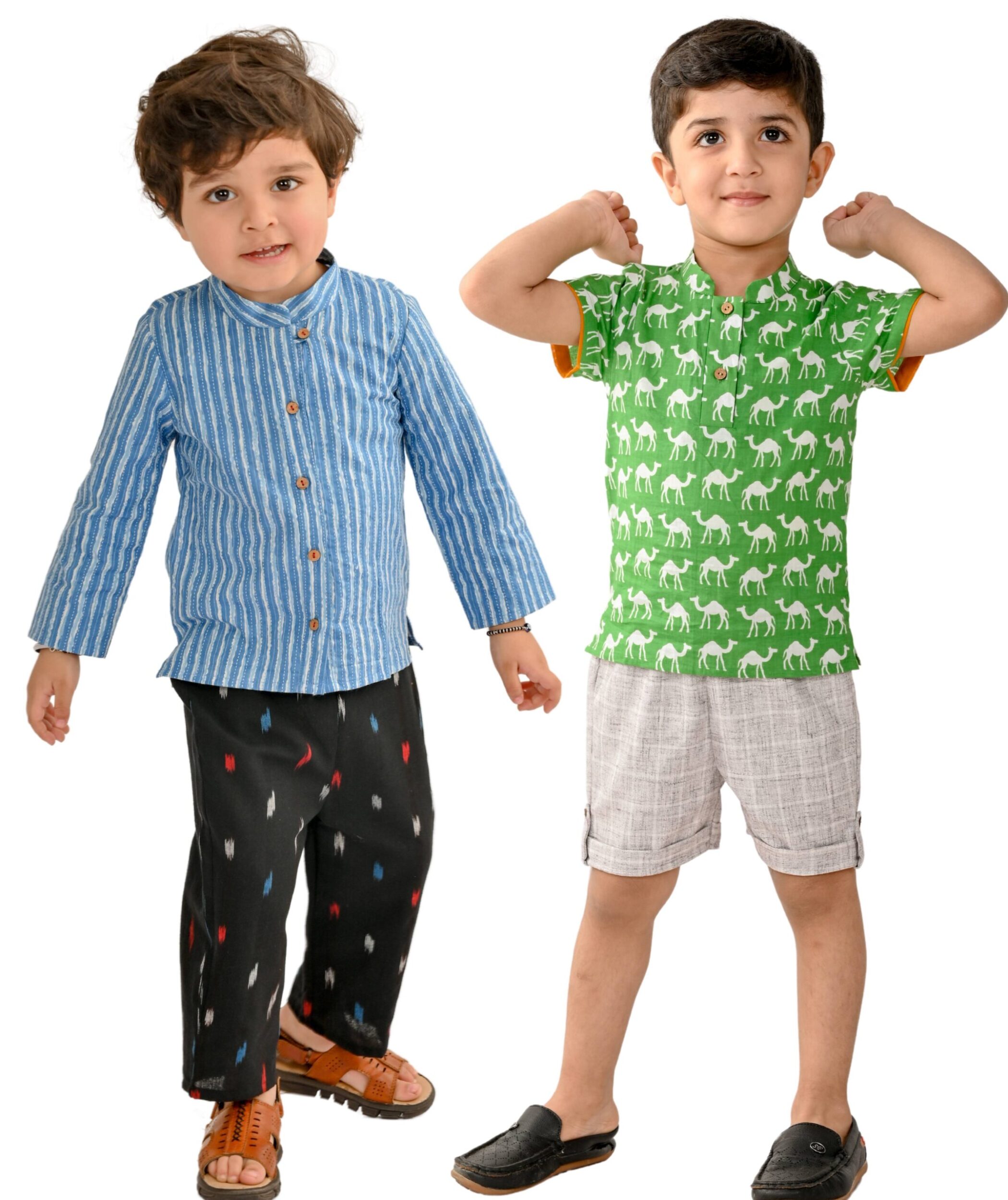 Baby Clothes Infant Boys Party Dress – Blue:Black & Green:Grey
