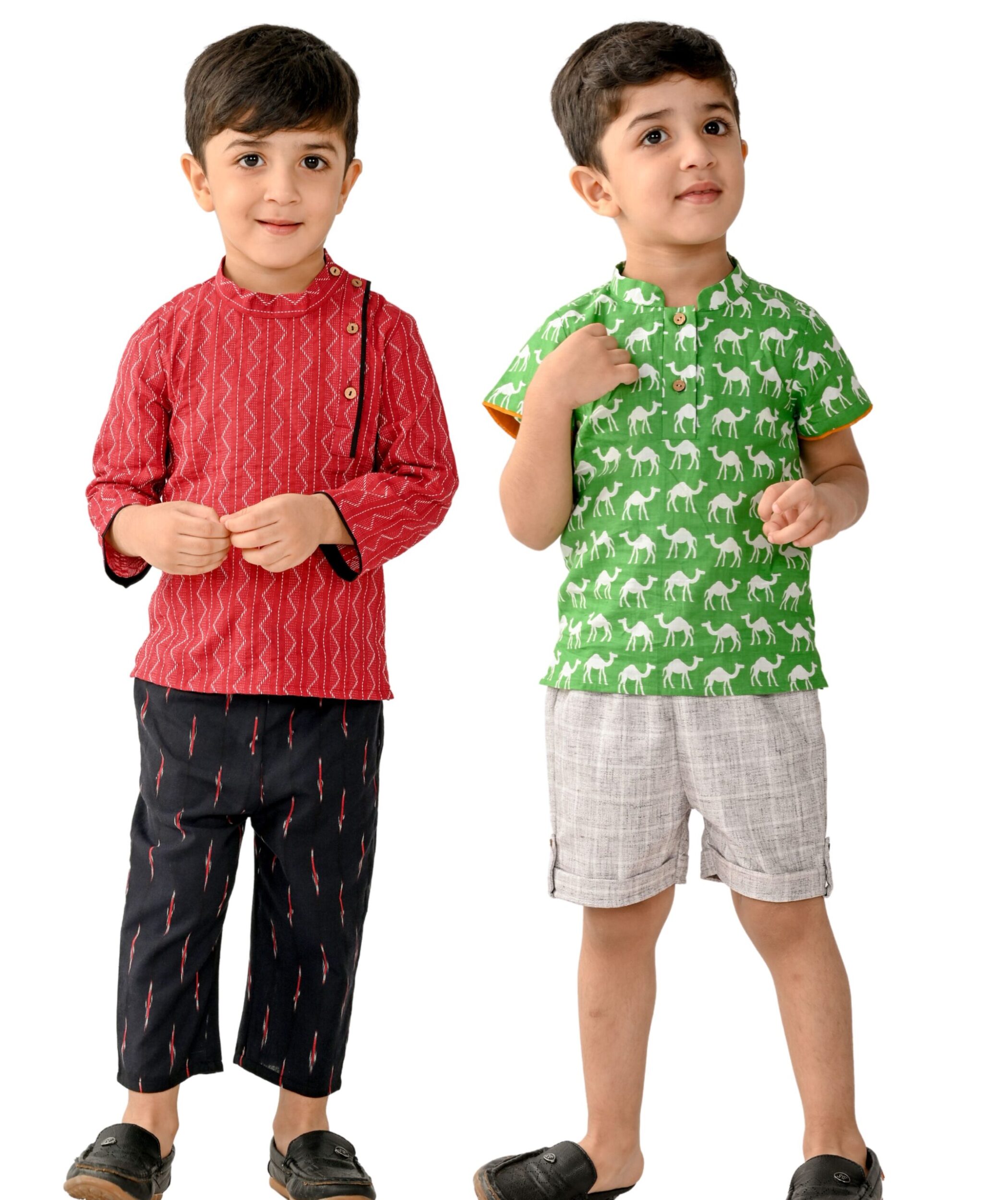 Party Wear Dresses For Baby Boys - Maroon:Black & Green:Grey