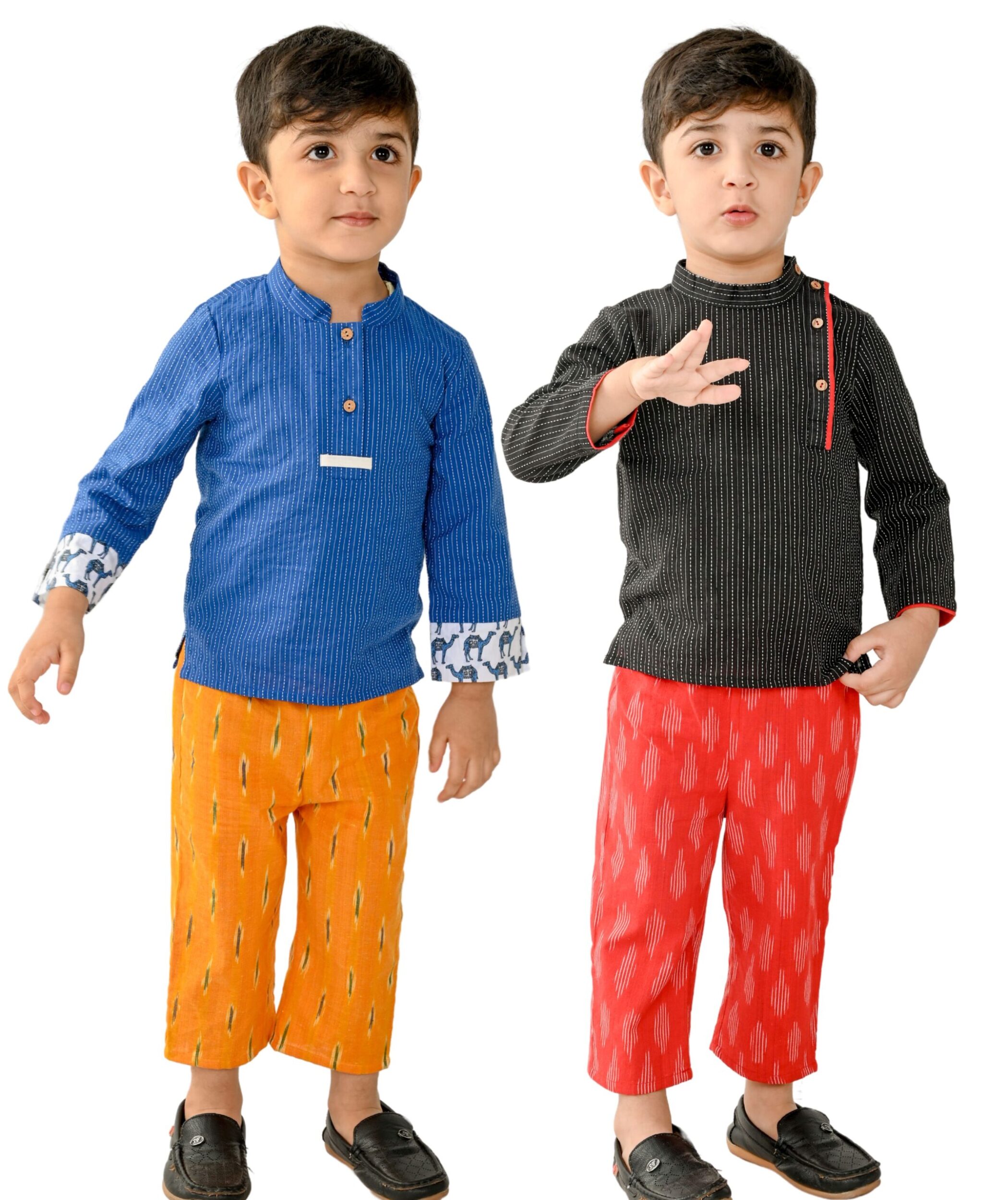 Baby Boys Clothes Kids Festival Dress – Blue:Yellow & Black:Red