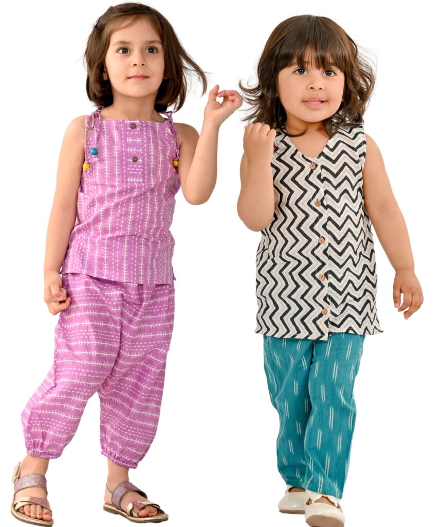 Baby Girls Dress Cotton Clothes Top Pant Set 1-2 Years Kids Summer Wear Children Sleeveless Shoulder Tie Party Outfit Purple & White:Blue Tiny Bunnies 2-3 3-4