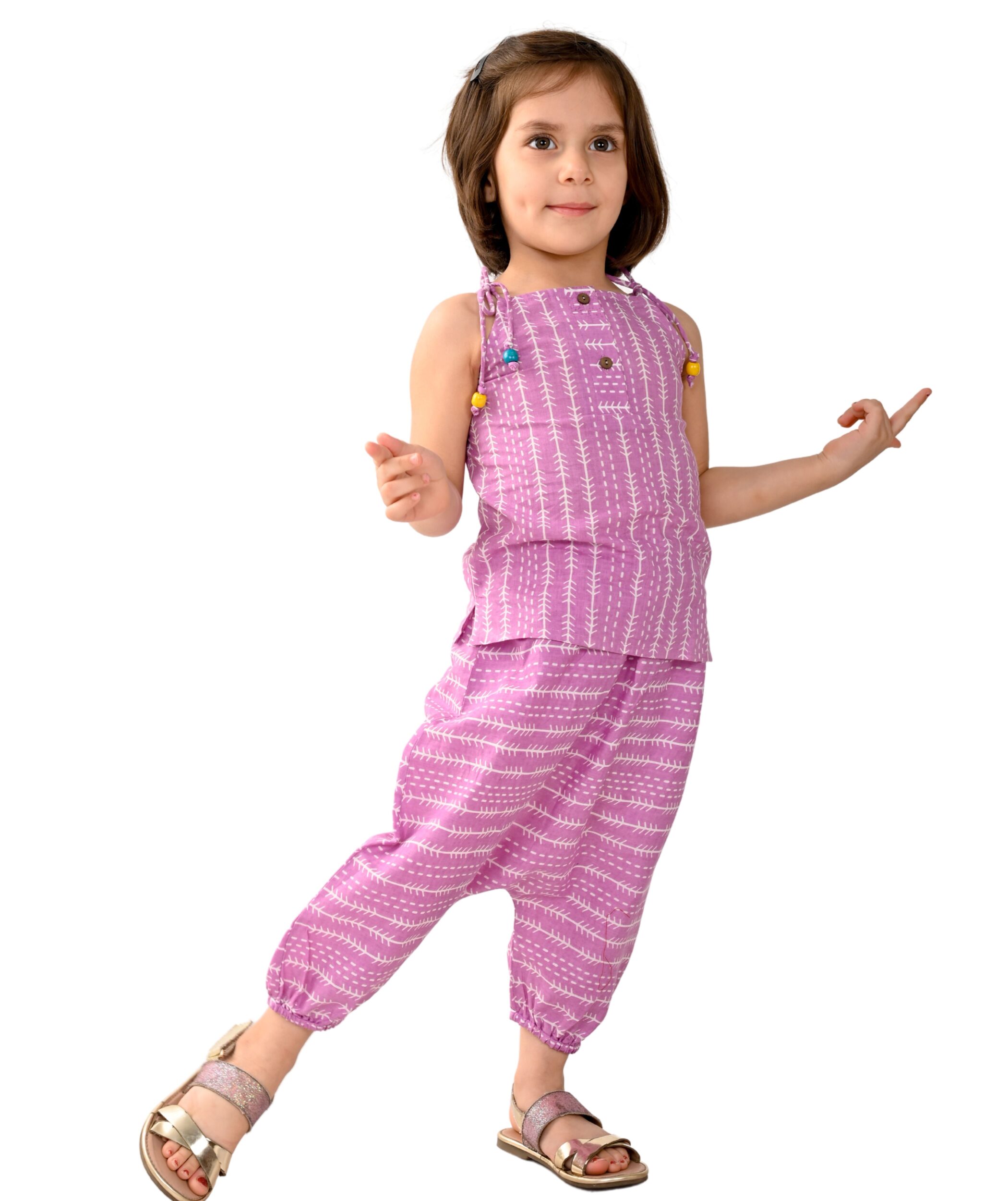 Party Wear Co-ord Set for Baby Girl Cotton Clothing Set - Purple