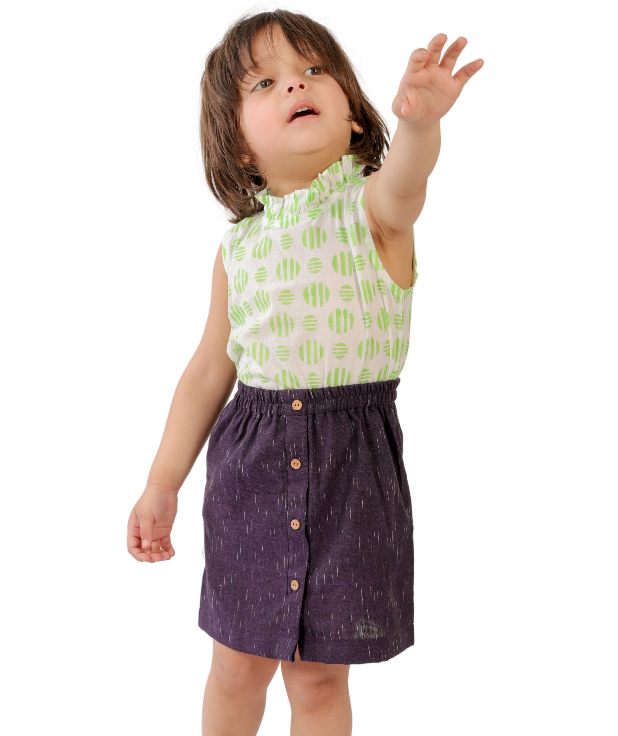 Baby Girls Dresses Cotton Clothes Top Skirt Set 1-2 Years Green Purple Children Sleeveless Printed Summer Wear Kids Birthday Party Outfit Tiny Bunnies 2-3 3-4