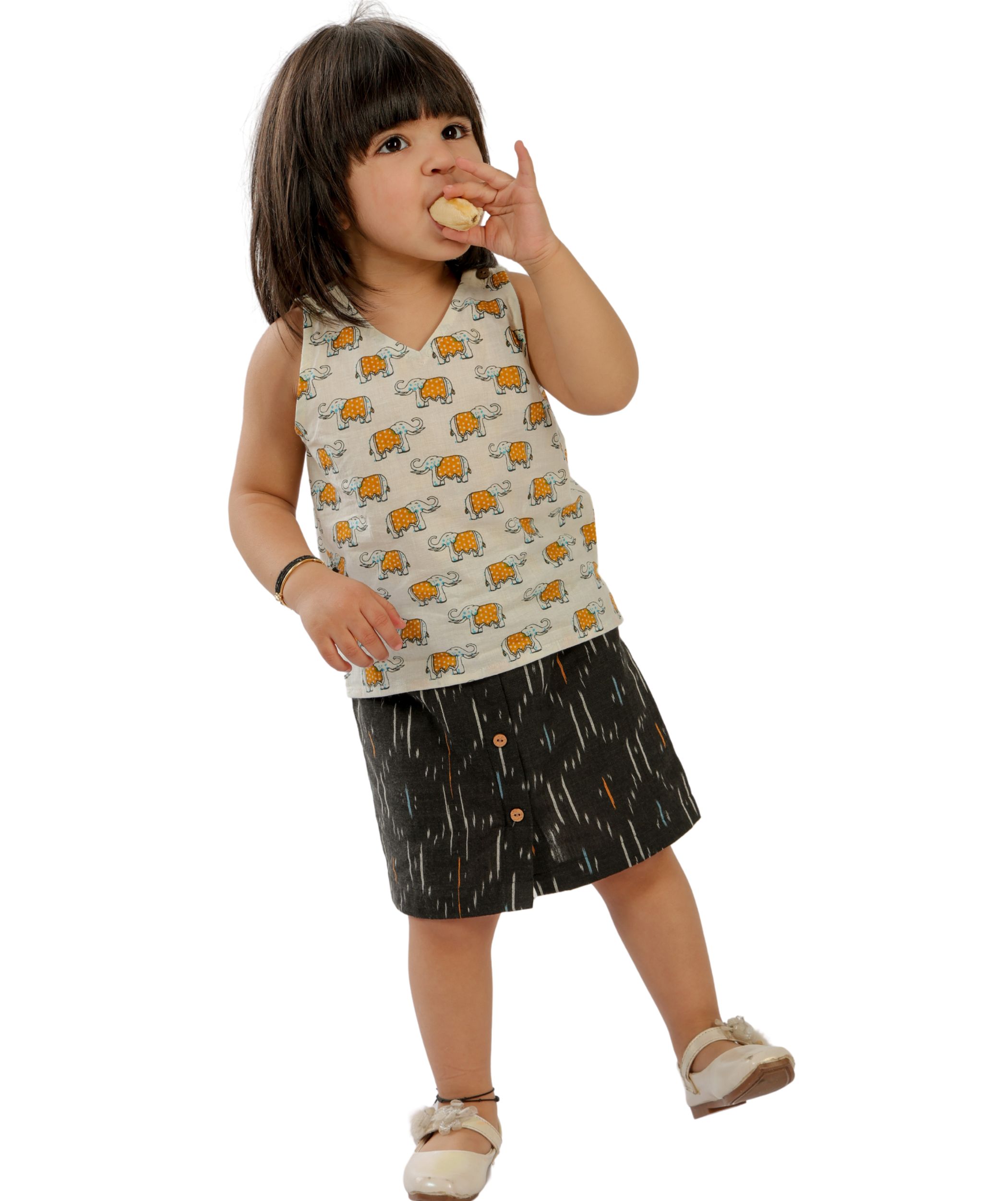 Baby Girls Dresses Cotton Clothes Top Skirt Set 1 To 4 Years White Black Children Sleeveless Elephant Print Summer Wear Kids Party Outfit Tiny Bunnies 1-2 2-3 3-4