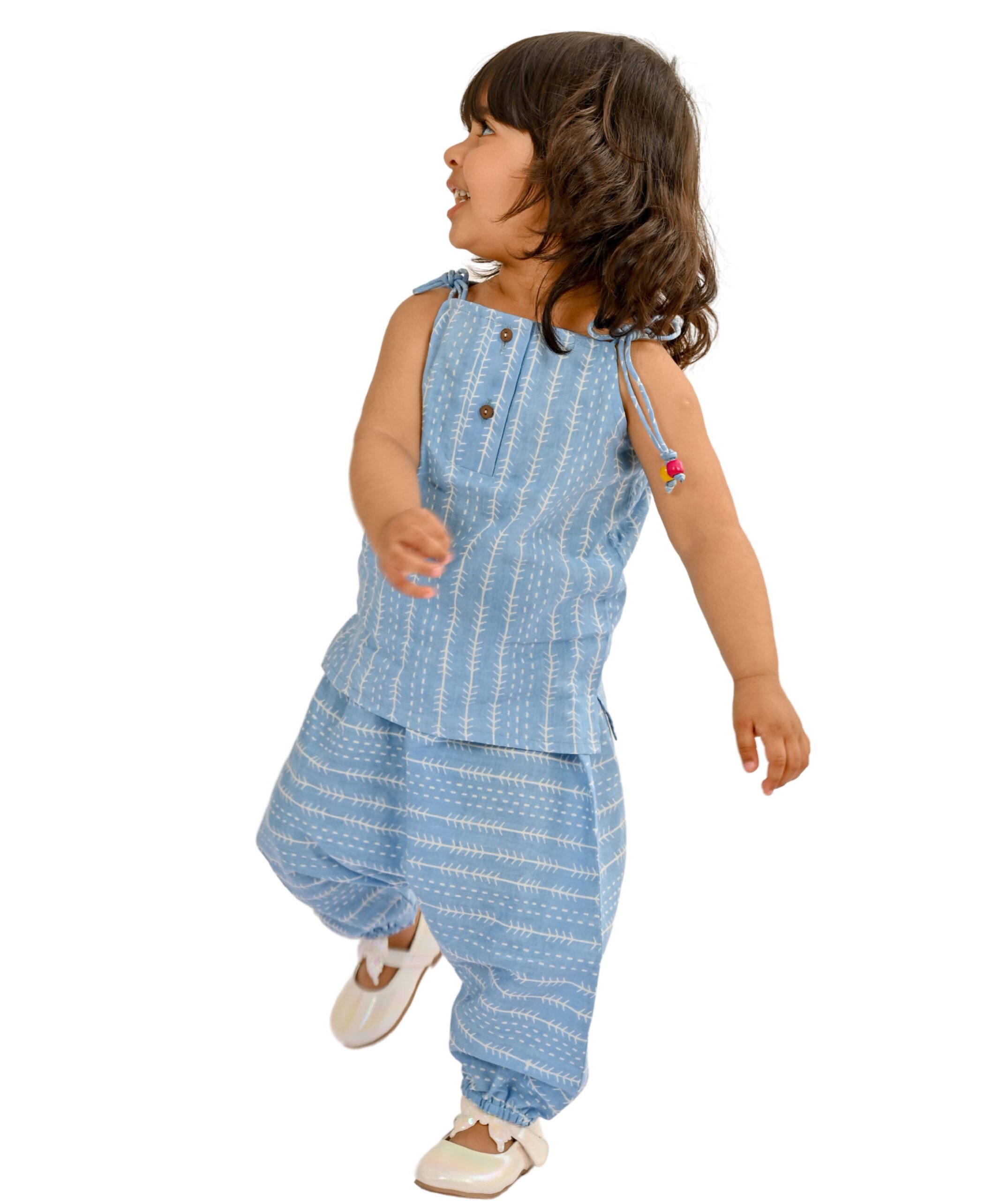 Baby Girls Cotton Top With Pant blue Clothing Set