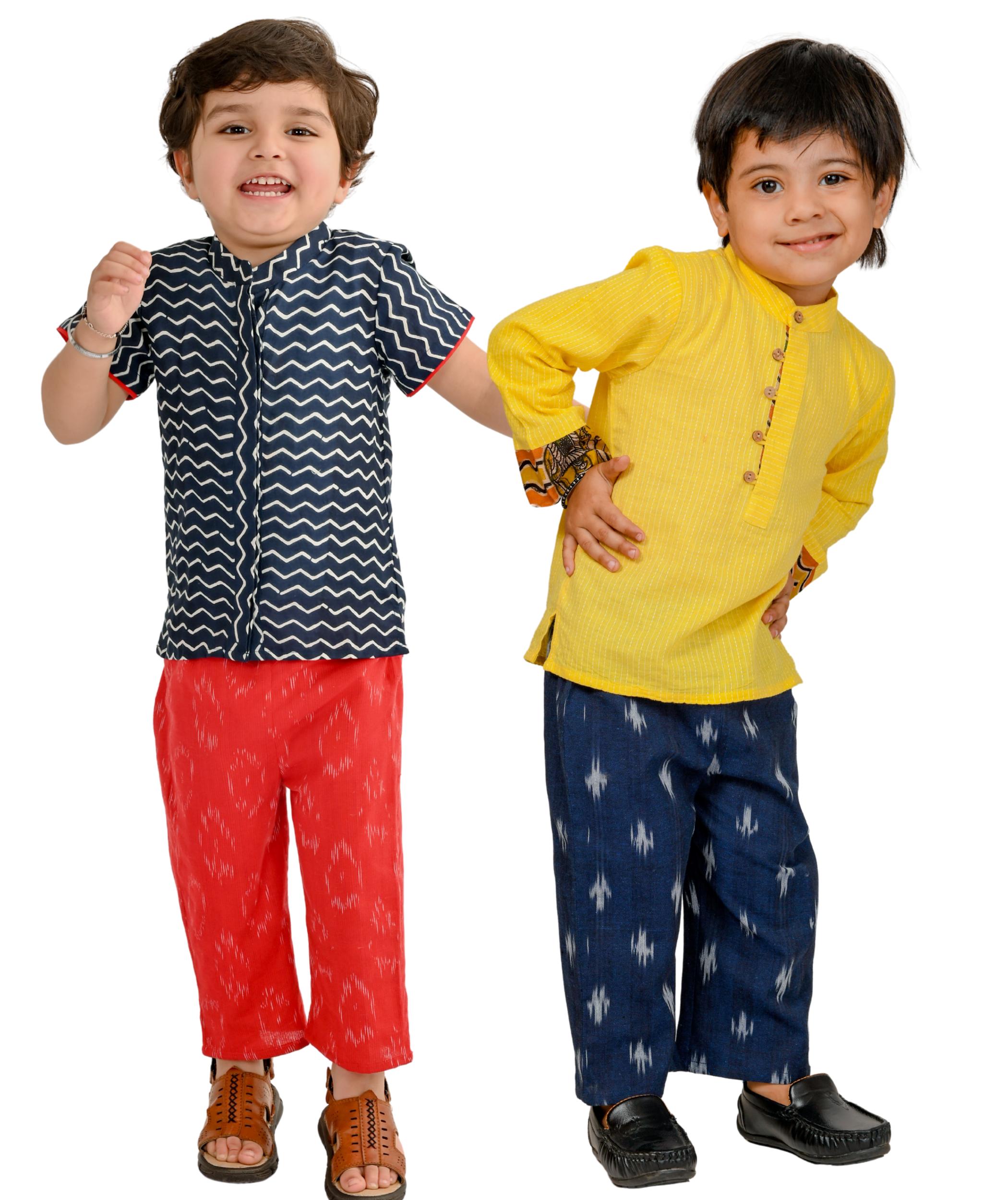 Baby Dresses Boy Festival Party Clothes – Yellow:Blue & Blue:Red