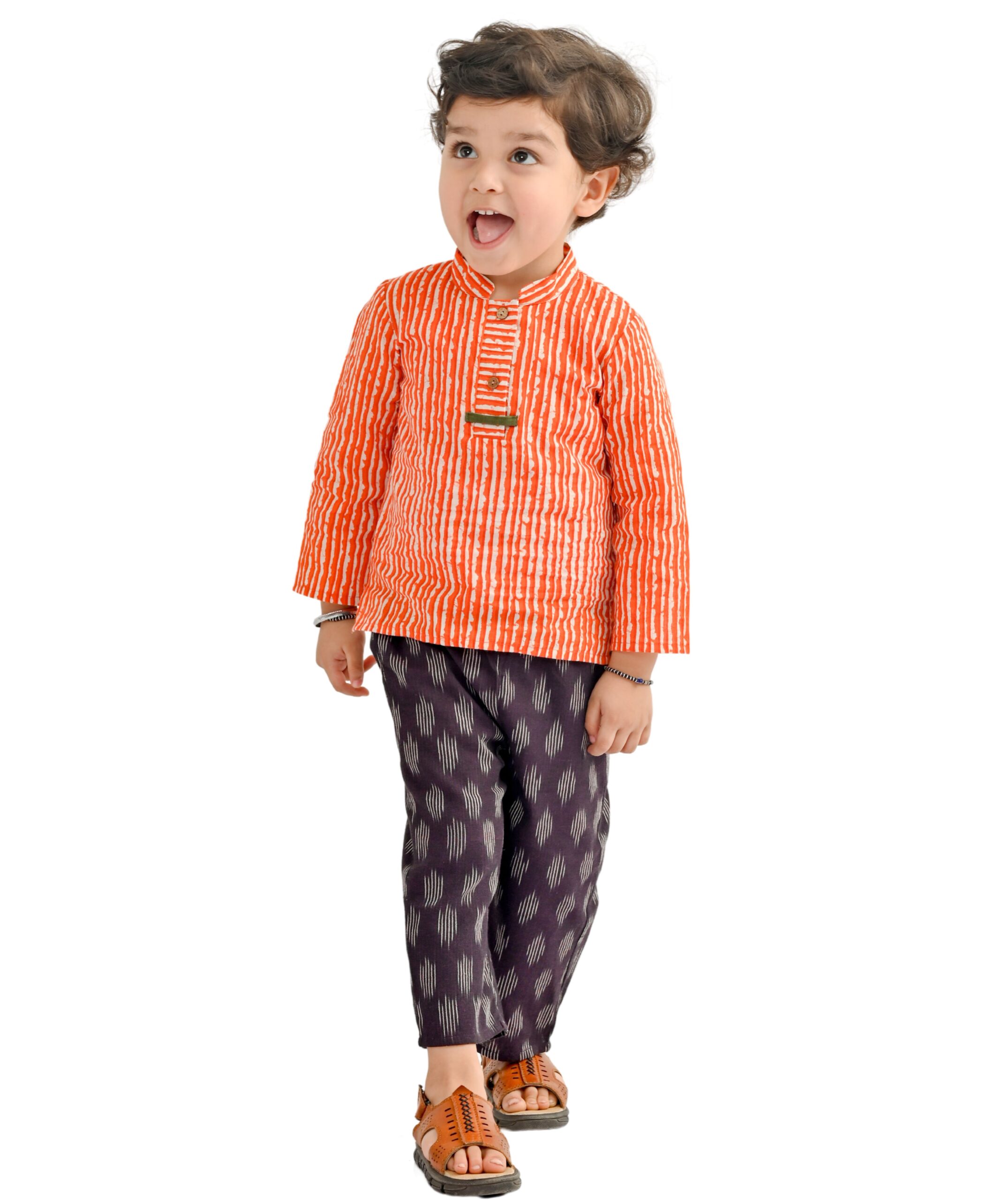 Baby Boys Cotton Shirt With Pant - Red Purple Clothing Set